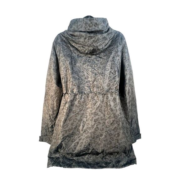 Super Dry Sport camo print hooded full zip windbraker womens sz M grey black - Picture 4 of 7
